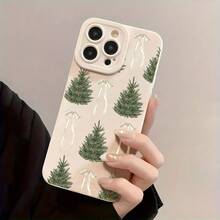 Phone Case: Merry Christmas Tree Bow Design Heartfelt Phone Case, Full Shockproof Fashion Phone Case, Suitable For IPhone 17 16 E 16 15 14 13 12 11 87 Pro Pro Max Plus XXs Xr Xs MAX, Camera Protection, Phone Case Protection, Gift, Phone Case - Antique White - View 4