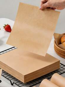 50/100/200PCS Baking Parchment Paper, 7.8*7.8 Inches, Non-Stick Pre-Cut, Suitable For Baking, Air Fryer, Daily Cooking, Oven Use, Perfect For Making Bread, Cakes, Grilling (Natural Color) - Multicolor - View 2