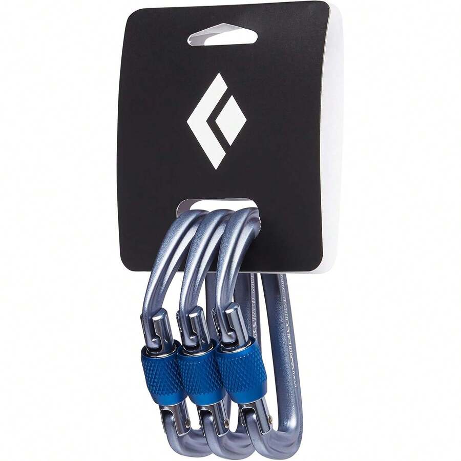 BLACK DIAMOND Hotforge Lightweight Aluminum Lockin Screwgate Carabiner Variant 1 - Gray (3-pack) - View 1