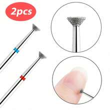 1pc Precision Diamond Nail Drill Bit, Flame-Shaped Russian Style Cuticle Cleaning Grinding Head, Electric Nail Drill Accessory - Multicolor - View 3