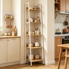 Open Bathroom Storage Shelf, Standing Bookcase, Stair Display Shelf, Living Room Storage Shelf (Only With Storage Shelf), 40 X 36 X 170 Cm - Black - View 4
