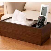 High-Quality Vintage Style Wooden Tissue Box, Suitable For Living Room, Hotel And Commercial Spaces, With Desktop Storage Function - Multicolor - View 3