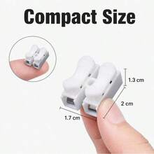 100pcs Multi-Specification Optional, Quick Terminal Connector, Push-In Connector, 2-Pin Flame Retardant LED Light Connector, CH-2 Quick Wiring Terminal 2-Position Press-Type Wire Clamp Terminal Light Fixture Self-Locking Terminal Wiring Connector Wiring Tool - Multi-color - View 3