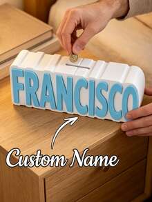 Personalized Piggy Bank, Customized Letter Piggy Bank, Customizable Text/Name, Durable And Sturdy, Suitable For Birthday, Christmas Or Various Holiday Gifts, Ideal As Back To School Gift, Perfect For Home Or Office Storage - Multicolor - View 1