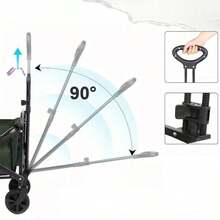 Foldable Track And Field Equipment Transport Trolley | Large Capacity Camping Wagon | Foldable Multifunctional Outdoor Trolley | 300kg Load Capacity, Large Capacity Adjustable, For Track & Field/Camping - Black - View 5