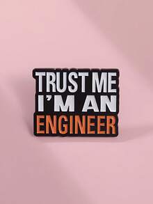 Funny Engineer Quote Brooch – Trust Me Enamel Pin For Bag Jacket Accessories - Multicolor - View 5