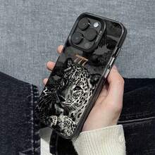 Phone Case - Colorful Silver. Lipstick Leopard 777 Pattern Phone Case, Suitable For Iphone 17/16/15/14/13/12/11/XS/XR/X/7/8 Plus/Pro/Max/Mini - Creative Fashion Design Personalized Full-Coverage Anti-Fall Protective Case, Suitable For Men And Women - 透黑 - 查看 5