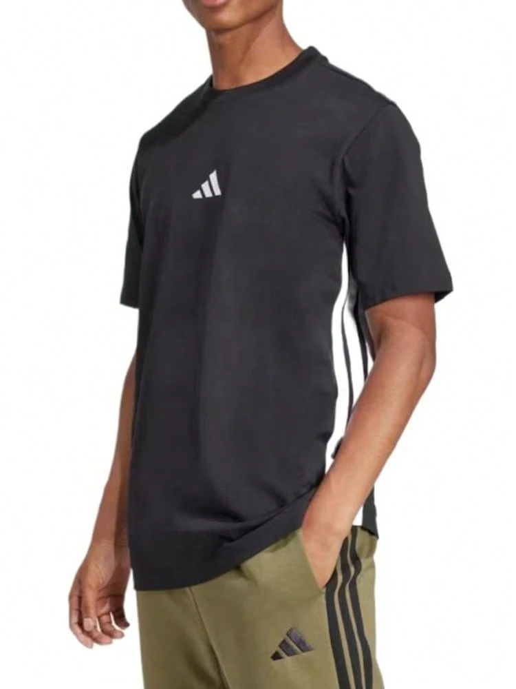 Adidas Comfortable, Soft, And Breathable Short-Sleeve T-Shirt For Men - Black and White - View 1