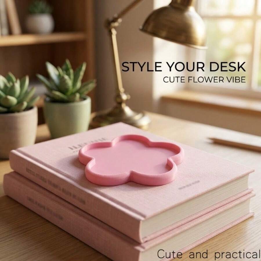 1pc 3D Printed Flower Shaped Coaster, Eye-Catching And Practical, Adds Color To Your Desk. Wine Glass Coaster, Tea Cup Coaster, Coffee Cup Coaster. Desk Ornament, Decoration, Desk Organizer. Valentine's Day Gift, Anniversary Gift
