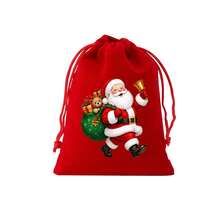 12 Packs Christmas Drawstring Gift Bags, Small Red Holiday Gift Bags With 12 AssortedChristmas Designs, 3.94 X 4.72 Inch Mini Gift Pouches For Stocking Stuffers, Party Favors &Holiday Gift Packaging - Red - View 8