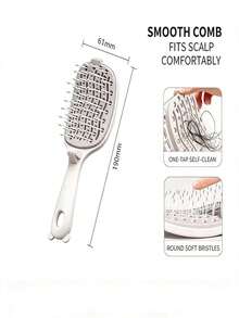 1pc Foldable Self-Cleaning Comb, Portable Styling Brush, Volumizing Hair, Detangling Hair, Scalp Massage, Suitable For Salon And Home Use - A - View 3