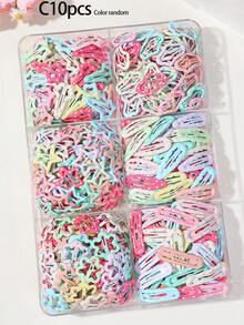 30/20/10pcs Girls Multi-Color Bangs Clips BB Clips Bow Hair Clips Hair Accessories High Elasticity Durable Non-Damaging Hair Ties Hair Bands Sweet Versatile Small Rubber Bands For Daily Use - Multicolor - View 14