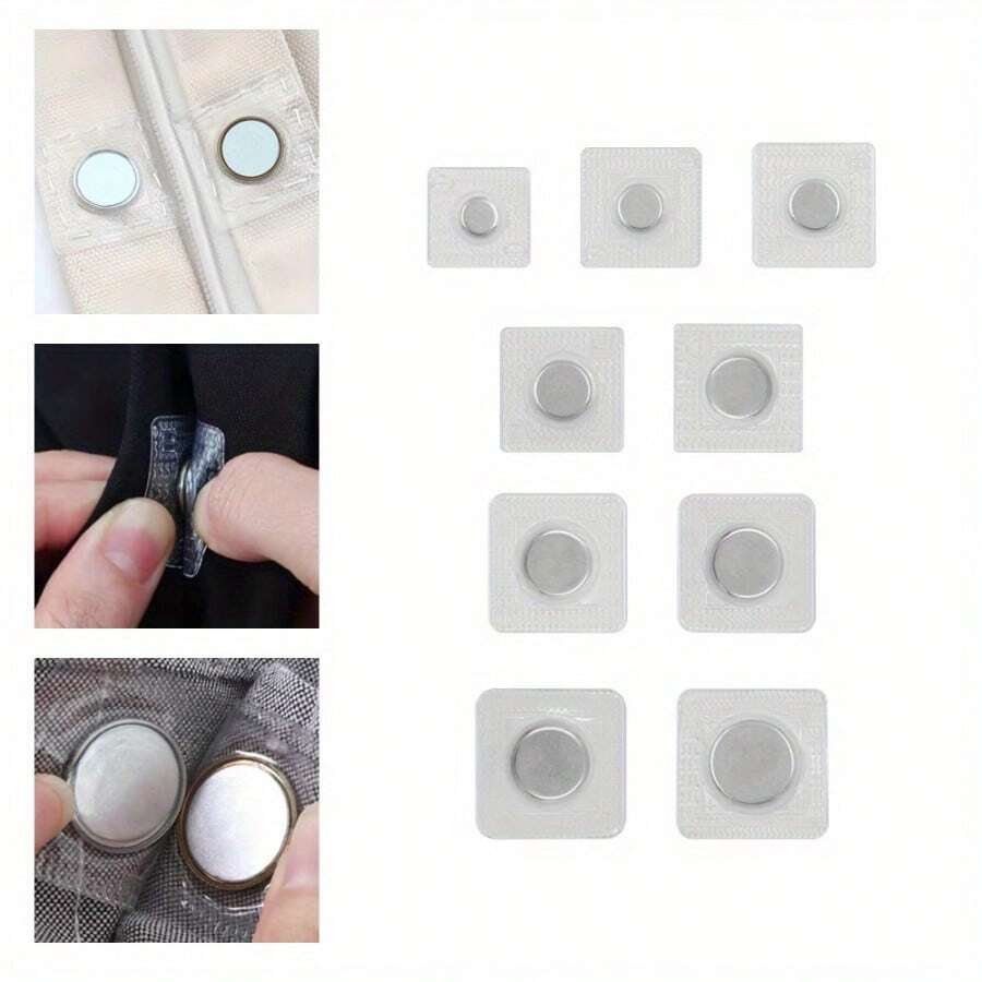 10/15mm PVC隱形磁扣 隱形縫製扣 透明磁扣 適用窗簾、人造皮革手工包 - 磁扣 - 查看 1