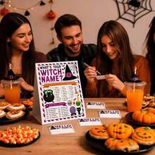 31pcs Halloween Name Witch Game, What's Your Halloween Name Game, Family Fall Party Activities Baby Shower Trick Or Treat Party - View 2
