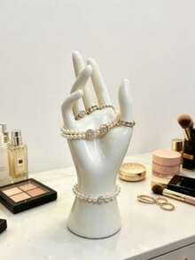 1pc Creative Exquisite Mannequin Hand Jewelry Display Stand, Multiple Styles Available, Hand Model Prop Creative OK Gesture Ring Holder Bracelet Display Rack Fake Hand Jewelry Photography Prop, Perfect For Vanity, Bedroom Desk, Store Counter, Used For Rings, Bracelets, Watches Storage And Decorative Display - 1PC - View 5