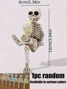 1pc Halloween Skeleton Planter Plant Decor, Funny Skeleton Statue Flower Pot, Suitable For Halloween Party Decoration, Halloween Gift, Balcony Potted Plants, Party Tabletop Decor, Haunted House Atmosphere Setup And Holiday Photo Props - One Size Fits All - View 11