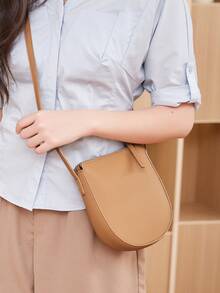 MIYIN Solid Pebbled Half-Round Phone Crossbody Purse, Zipper Storage With Multiple Compartments, Adjustable Strap Mini Bag For Commute & Casual Wear - Multicolor - View 9