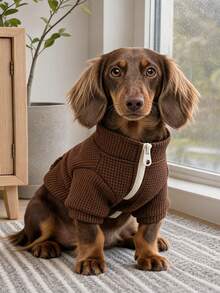 1pc Pet Clothes Dog Cat Apparel Small Dog Puppy Cute Fashionable Baby Jacket - Coffee Color - Coffee Brown - View 2