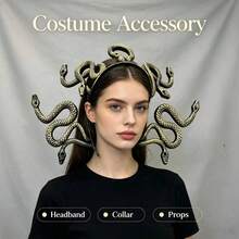 1pc Halloween Scary Medusa Snake Headband Cosplay Costume Prop Horror Thriller Hair Accessory - View 1