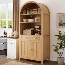 Sideboard Natural Made Of Wood For Living Room And Dining Room - 自然的 - 查看 3