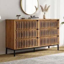 Sideboard Natural Made Of Wood For Living Room And Dining Room - Natural - View 2