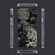Phone Case - Colorful Silver. Lipstick Leopard 777 Pattern Phone Case, Suitable For Iphone 17/16/15/14/13/12/11/XS/XR/X/7/8 Plus/Pro/Max/Mini - Creative Fashion Design Personalized Full-Coverage Anti-Fall Protective Case, Suitable For Men And Women - 透黑 - 查看 3