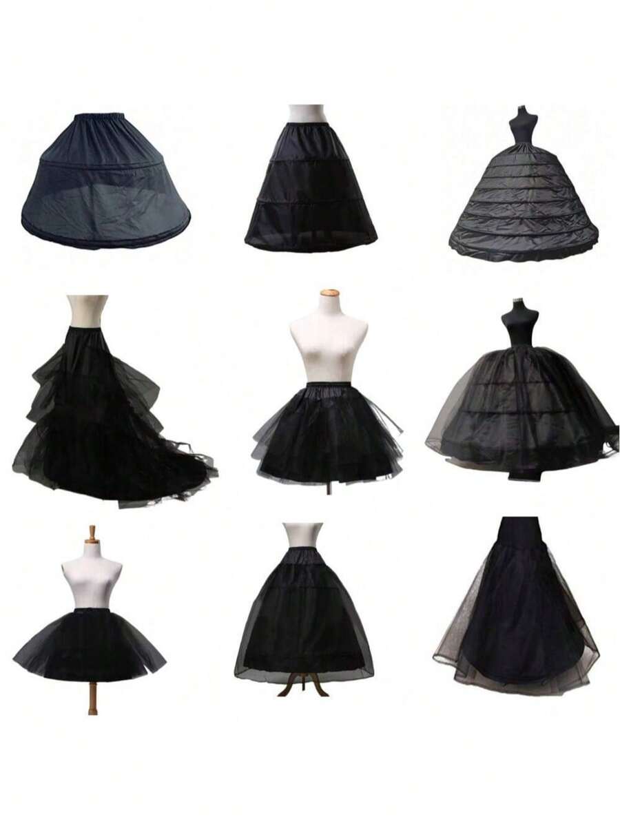 Black Mermaid Wedding Petticoat Crinoline Underskirt Slip - Multicolor - View 1