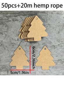 50pcs Christmas Tags Christmas Tree Shaped Cards Suitable For Christmas Tree Hanging Gift Packaging Tags Cards Theme Party Holiday Celebration Gift Giving Birthday Party Graduation Ceremony - multicolor - View 2