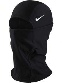 Nike Pro THERMA-FIT Hyperwarm Hood Balaclava Windproof Thermal Neck Gaiter, Breathable Quick Dry Face Mask For Motorcycle Ski Cycling, Unisex One Size Black Sports Head Cover - Black - View 8