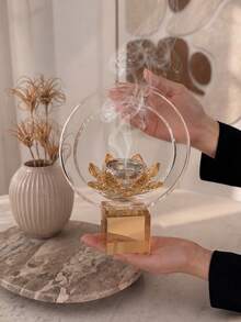 New Al-Heba Incense Burner, An Elegant Gulf-Style Design Incense Burner Suitable For Agarwood And Incense, Fitting Your Elegance And Home, Whether For Couples' Daily Personal Use Or Gatherings With Friends And Guests. Suitable For Councils, Receptions And Home Hospitality. Suitable As A High-End Incense Gift For Brides, Occasions, Distribution And More. - Champagne Crystal Incense Burner With Handle - View 2