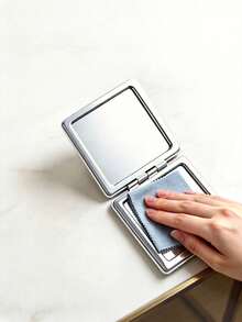 1pc Leopard Print Portable Makeup Mirror - Heart/Round/Square - Foldable Double Pocket Mirror - Portable Travel Makeup Mirror - Leopard Print - Ideal Gift For Women - Multicolor - View 5