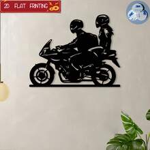 2D Flat Acrylic Decorative Wall Sticker, Depicting Motorcycle And Rider Silhouette, Suitable For Decorating Garage, Studio Or Patio. Ideal Father's Day Gift And Perfect Choice For Motorcycle Enthusiasts. - View 3