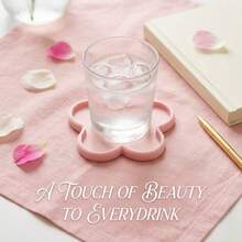 1pc 3D Printed Flower Shaped Coaster, Eye-Catching And Practical, Adds Color To Your Desk. Wine Glass Coaster, Tea Cup Coaster, Coffee Cup Coaster. Desk Ornament, Decoration, Desk Organizer. Valentine's Day Gift, Anniversary Gift - Pink - View 9