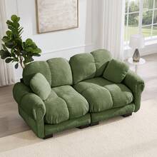 Sofa Green Made Of Chenille For Living Room And Lounge - 綠色 2 人座 - 查看 3