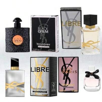 YSL 4 Pieces Mini Set Libre EDP, Libre L'absolu, Moon Paris, Black Opium, 7.5 ML Each Mini Dabber