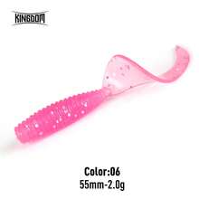 KINGDOM Curly Tail Soft Bait 35mm 45mm 55mm PVC Worm Fishing Lure Sinking Soft Plastic Grub Bait Fish Scent Flexible Tail Bass Lure For Freshwater Fishing Texas Rig Jig Head - Multicolor - View 17