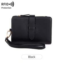 MIYIN 女士便攜復古 RFID 防盜刷三折錢包,可拆卸腕帶,多卡槽、身分證視窗與拉鍊零錢袋 - 彩色 - 查看 15