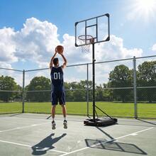 Basketballkorb höhenverstellbar 150–260 cm, Basketballständer mit Rollen für Garten Outdoor - Schwarz - Übersicht 10