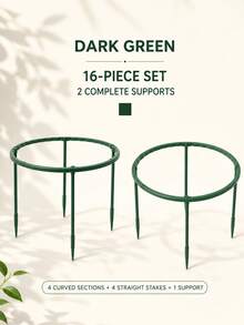 Plastic Semi-Circular Plant Support Stake, Suitable For Potted Plants, Plant Support Rod, Plastic Cage, Indoor/Outdoor Small Plant Support Ring, Garden Flower Support Rack, Plastic Semi-Circular Flower Pot Basket, Climbing Frame - Multicolor - View 6