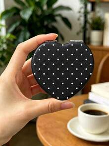 1pc Leopard Print Portable Makeup Mirror - Heart/Round/Square - Foldable Double Pocket Mirror - Portable Travel Makeup Mirror - Leopard Print - Ideal Gift For Women - Multicolor - View 8