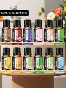 2/4/6/8/10/12PCS Aromatherapy Essential Oil Set Scented Essential Oil Diffuser Aromatherapy Candle Aromatherapy Burner Diffuser Stone Humidifier Car Aromatherapy Home Aromatherapy Essential Oil Refill - one-size - View 1