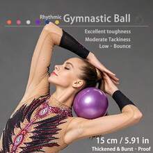 15cm/5.29inch Glitter Rhythmic Gymnastics Ball, Low‑Bounce Thickened Burst‑Proof Gym Ball With Air Pump, Slightly Tacky Surface For Secure Grip, For Beginner Home Practice, 6 Colors Optional - Multicolor - View 1