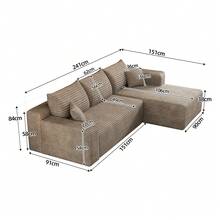Sofa Camel 3 Seat Made Of Fabric For Living Room - 駱駝色 3 人座 - 查看 10