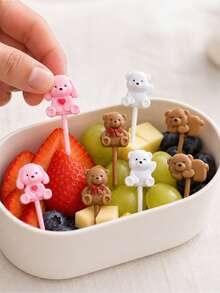40/24/8pcs Reusable Bear Fruit Forks, Cake Forks, Kitchen Utensils, Portable Forks, Essential For Camping, Picnic, Holiday Celebration, Housewarming, Multiple Cute Designs - View 4
