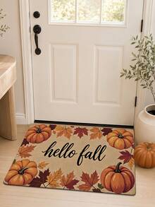 DAJIANG 1PC Autumn Harvest Welcome Doormat, Pumpkin Harvest Minimalist Area Rug, Cashmere Material, Thermal Lined, Thickened, Cute Cartoon, Comfortable Soft Casual Style, Machine Washable, Suitable For Kitchen, Bathroom, Dining Room, Hallway, Party, Gathering, New Year, All Seasons, Autumn Yard Decor, Autumn Home Decor, Room Decor, Festival Decor Room - Multicolor - View 3