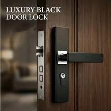 1 Set Metal Door Lock, Includes Lock Cylinder And 2 Handles, Comes With 3 Keys, Elegant Handle Design, Quiet Lock Body With Synchronized Indoor Safety Button, Indoor Door Lever Lock, Suitable For Bedroom And Indoor Room Doors - Multicolor - View 11