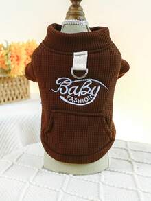 1pc Pet Clothes Dog Cat Apparel Small Dog Puppy Cute Fashionable Baby Jacket - Coffee Color - Coffee Brown - View 3