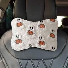 1pc Soft Knitted Touch Car Seat Neck Pillow, Halloween Little Ghost Pattern, Travel Relaxation Head And Neck Support Pillow, Comfortable Car Cushion, All-Season Use - A - View 11