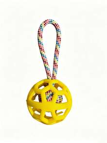 Durable TPR Braided Rope Handle Dog Toy Ball - High Elasticity Interactive Game Cleaning Teeth Training Ball For All Dog Breeds, Fun Design Pet Chewing Ball - Multicolor - View 4