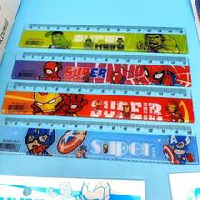 DOBBLE A Set Of 4 Marvel Spider-Man Cute Cartoon Pattern Rulers: 15cm / 5.91-Inch Acrylic Rulers, With Various Designs, Perfect For School, Office, Drawing, Maths, Stationery, Small Gifts, And Use In The New Semester - A - View 2